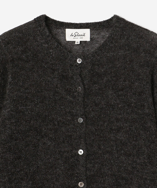 LE GLAZIK | モヘアグリッター クルーネックカーディガン WOMEN