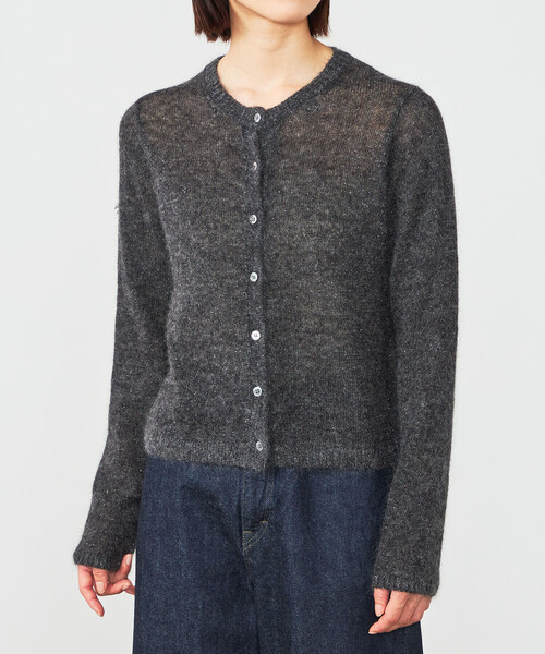 セール】LE GLAZIK | モヘアグリッター クルーネックカーディガン