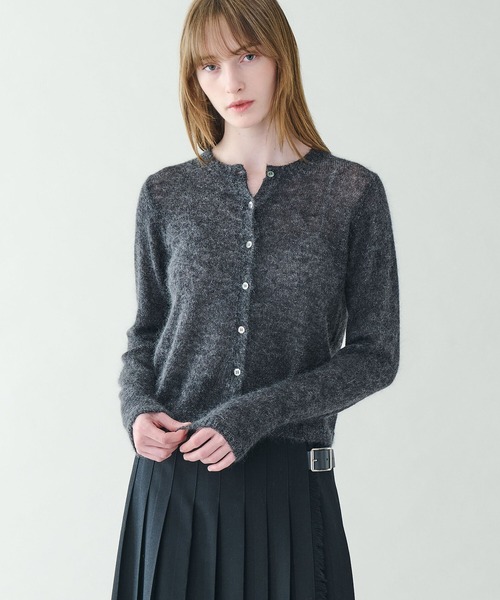 LE GLAZIK | モヘアグリッター クルーネックカーディガン WOMEN