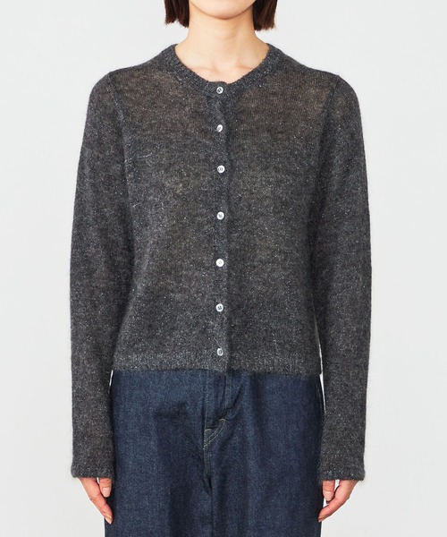 LE GLAZIK（ルグラジック）の「LE GLAZIK | モヘアグリッター クルーネックカーディガン WOMEN（カーディガン/ボレロ・レディース・グレー系その他/ベージュ系その他・36）」の8枚目の写真