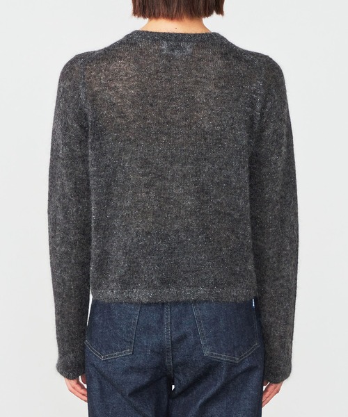LE GLAZIK | モヘアグリッター クルーネックカーディガン WOMEN