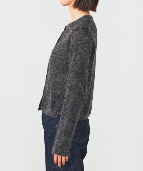 セール】LE GLAZIK | モヘアグリッター クルーネックカーディガン