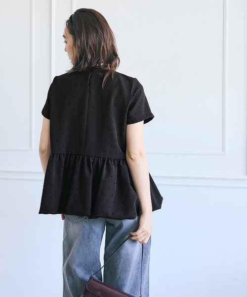 coca（coca）（コカ）の「フロッキードットバルーンブラウス（シャツ/ブラウス・レディース・ブラック/ライトベージュ・L/M/S）」の11枚目の写真
