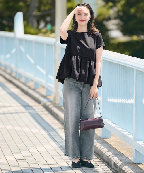 coca（coca）（コカ）の「フロッキードットバルーンブラウス（シャツ/ブラウス・レディース・ブラック/ライトベージュ・L/M/S）」の12枚目の写真