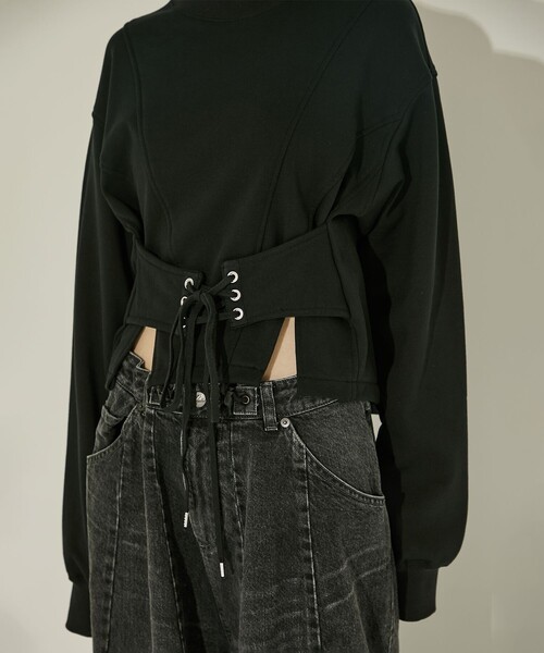 STUDIOUS（ステュディオス）の「【JOHN LAWRENCE SULLIVAN/ジョンローレンスサリバン】SWEAT CORSET PULLOVER（スウェット・レディース・ブラック・XS）」の10枚目の写真