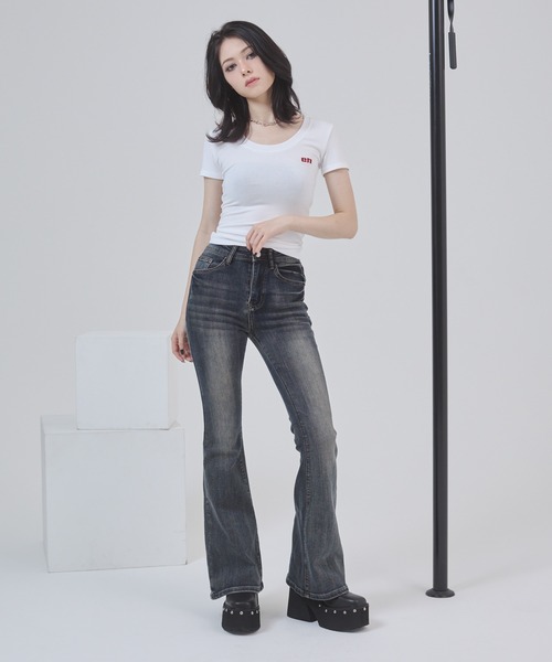 ENVYM（アンビー）の「スタッズレースアップショートブーツ（ブーツ・レディース・グレー/ブラック・23.5㎝/22.5㎝/24.5㎝）」の12枚目の写真