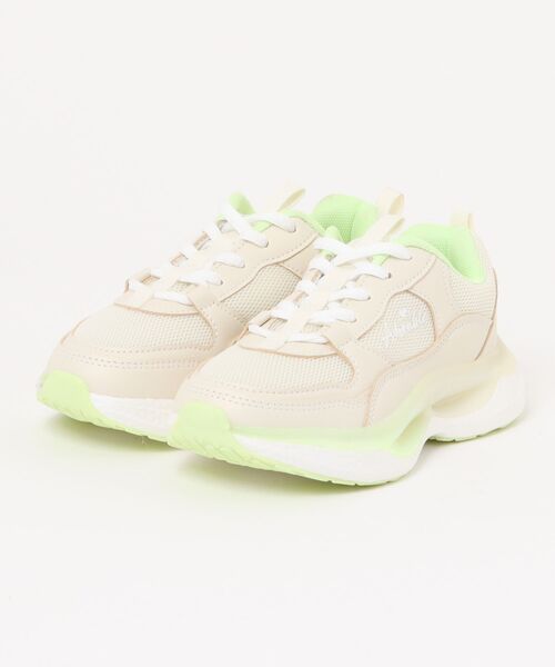 MAD FOOT（マッドフット）の「MADFOOT! マッドフット キッズ 厚底クリアソールスニーカー ひも靴 レースアップ 子供靴 250022（スニーカー・キッズ・ホワイト系その他/アイボリー/ブラック系その他・20.0cm/21.0cm/22.0cm/23.0cm/24.0cm）」の3枚目の写真