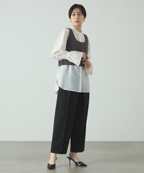 CAST:（キャストコロン）の「【着回し抜群/手洗い可能】2WAYニットベスト（ベスト・レディース・ブラック/グレー系その他2・M）」の6枚目の写真