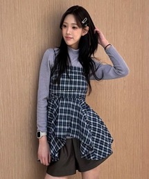 Vini（ヴィニ）の「【Vini】チェック フレア キャミソールビスチェ/チュニック（チュニック）」