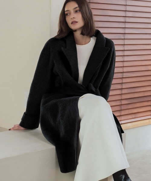 セール】【2025AW】【ウール70％】フード付き チェスターコート ロング