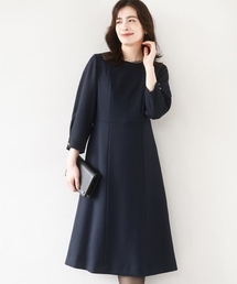 OFUON | [セットアップ対応]ベルト付きタックワンピース/洗える/WEB限定サイズあり(ワンピース)