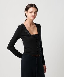 ATTISESSION（アティセッション）の「＜ATTISESSION＞フライス ループボタン カーディガン（カーディガン/ボレロ）」