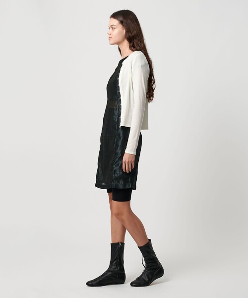 ATTISESSION（アティセッション）の「＜ATTISESSION＞フライス ループボタン カーディガン（カーディガン/ボレロ・レディース・ブラック/ワイン/オフホワイト・FREE）」の4枚目の写真