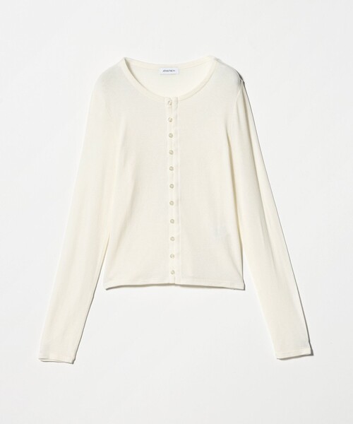 ATTISESSION（アティセッション）の「＜ATTISESSION＞フライス ループボタン カーディガン（カーディガン/ボレロ・レディース・ブラック/ワイン/オフホワイト・FREE）」の15枚目の写真