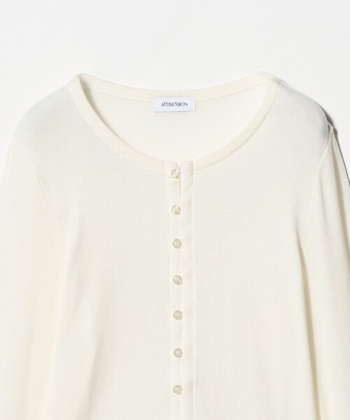 ATTISESSION（アティセッション）の「＜ATTISESSION＞フライス ループボタン カーディガン（カーディガン/ボレロ・レディース・ブラック/ワイン/オフホワイト・FREE）」の17枚目の写真