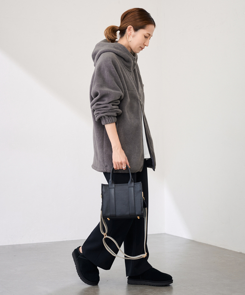 FRAMeWORK（フレームワーク）の「PROTAGONISTA/プロタゴニスタ 別注エコフリースフーディー（ブルゾン・レディース・ベージュ/チャコールグレー・FREE）」の5枚目の写真