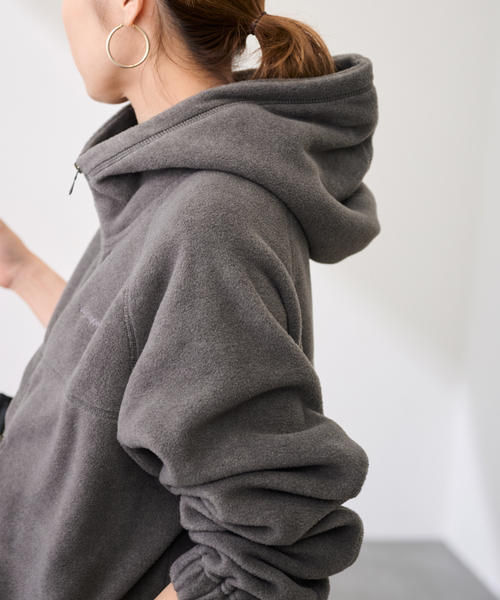 FRAMeWORK（フレームワーク）の「PROTAGONISTA/プロタゴニスタ 別注エコフリースフーディー（ブルゾン・レディース・ベージュ/チャコールグレー・FREE）」の12枚目の写真