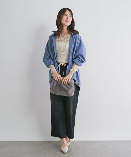 un dix cors(アンディコール)の「《こなれカジュアルに》ドロストワイドデニム(デニムパンツ・レディース・ブラック/ブルー・M/L)」の8枚目の写真