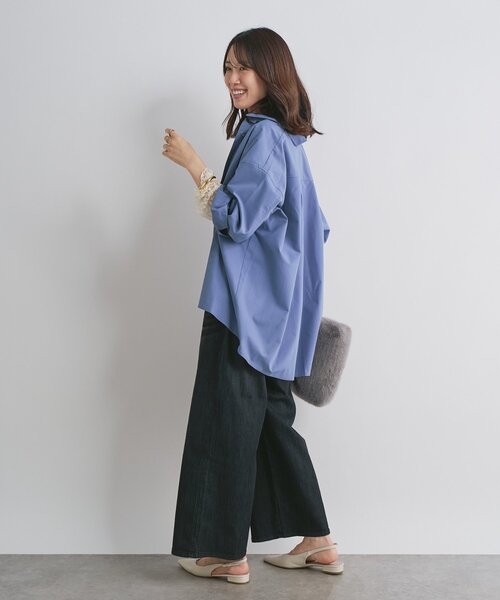 un dix cors(アンディコール)の「《こなれカジュアルに》ドロストワイドデニム(デニムパンツ・レディース・ブラック/ブルー・M/L)」の9枚目の写真