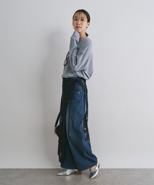 un dix cors(アンディコール)の「《こなれカジュアルに》ドロストワイドデニム(デニムパンツ・レディース・ブラック/ブルー・M/L)」の19枚目の写真