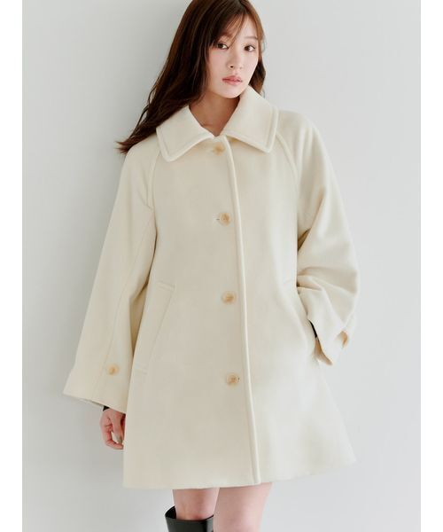 SNIDEL（スナイデル）の「ステンカラーミドルコート（ステンカラーコート・レディース・チャコールグレー/ライトベージュ/アイボリー・1/0）」の4枚目の写真
