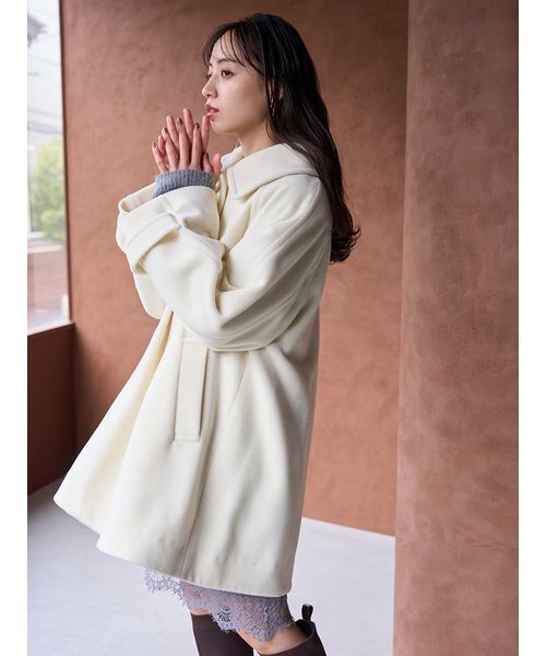 SNIDEL（スナイデル）の「ステンカラーミドルコート（ステンカラーコート・レディース・チャコールグレー/ライトベージュ/アイボリー・1/0）」の8枚目の写真