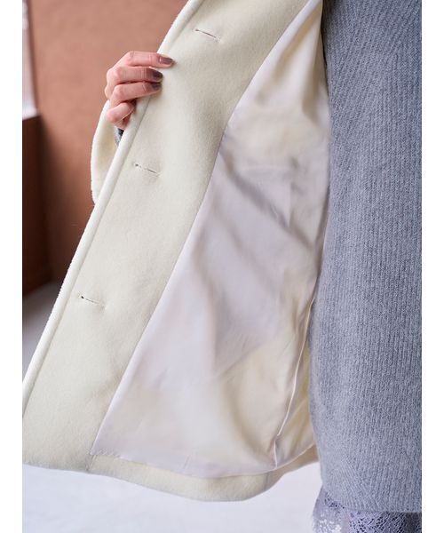 SNIDEL（スナイデル）の「ステンカラーミドルコート（ステンカラーコート・レディース・チャコールグレー/ライトベージュ/アイボリー・1/0）」の12枚目の写真