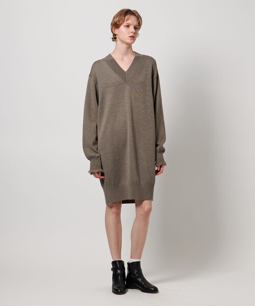 LOEFF（ロエフ）の「＜LOEFF＞9ゲージ フリンジ ビッグ ニット プルオーバー（ニット/セーター・レディース・ライム/ベージュ/ネイビー・FREE）」の13枚目の写真