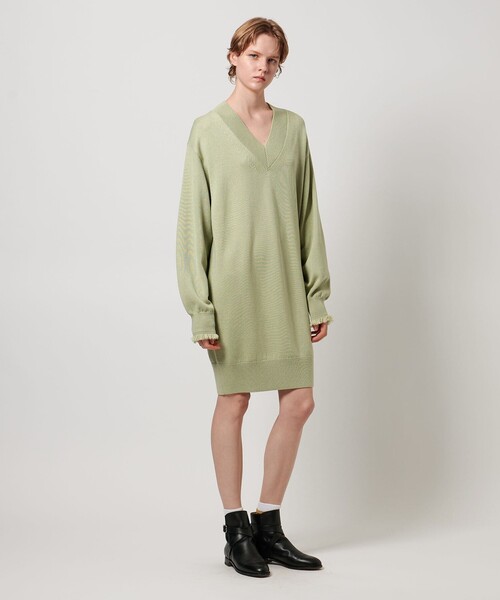 LOEFF（ロエフ）の「＜LOEFF＞9ゲージ フリンジ ビッグ ニット プルオーバー（ニット/セーター・レディース・ライム/ベージュ/ネイビー・FREE）」の22枚目の写真