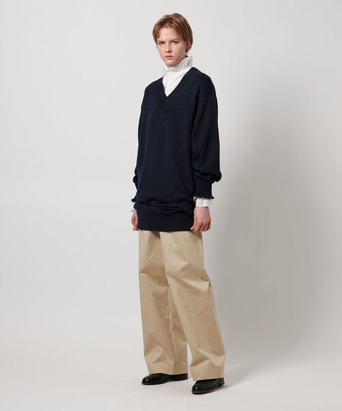 LOEFF（ロエフ）の「＜LOEFF＞9ゲージ フリンジ ビッグ ニット プルオーバー（ニット/セーター・レディース・ライム/ベージュ/ネイビー・FREE）」の10枚目の写真