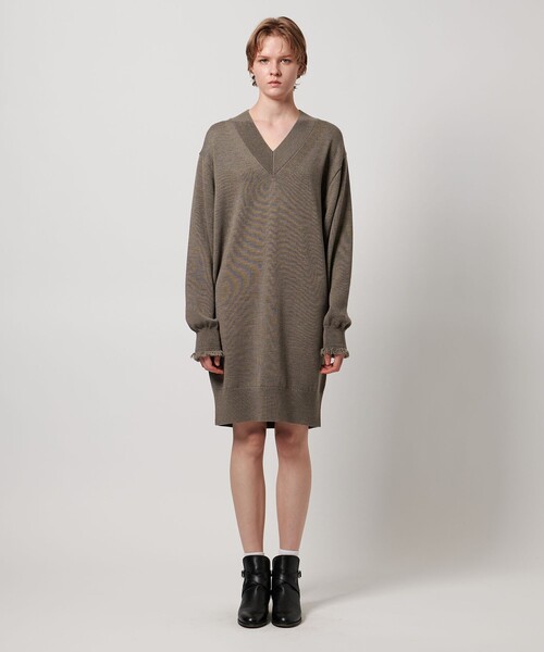 LOEFF（ロエフ）の「＜LOEFF＞9ゲージ フリンジ ビッグ ニット プルオーバー（ニット/セーター・レディース・ライム/ベージュ/ネイビー・FREE）」の7枚目の写真