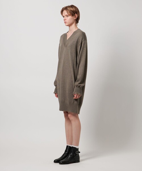 LOEFF（ロエフ）の「＜LOEFF＞9ゲージ フリンジ ビッグ ニット プルオーバー（ニット/セーター・レディース・ライム/ベージュ/ネイビー・FREE）」の12枚目の写真