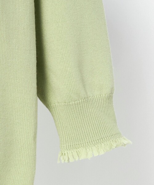 LOEFF（ロエフ）の「＜LOEFF＞9ゲージ フリンジ ビッグ ニット プルオーバー（ニット/セーター・レディース・ライム/ベージュ/ネイビー・FREE）」の4枚目の写真