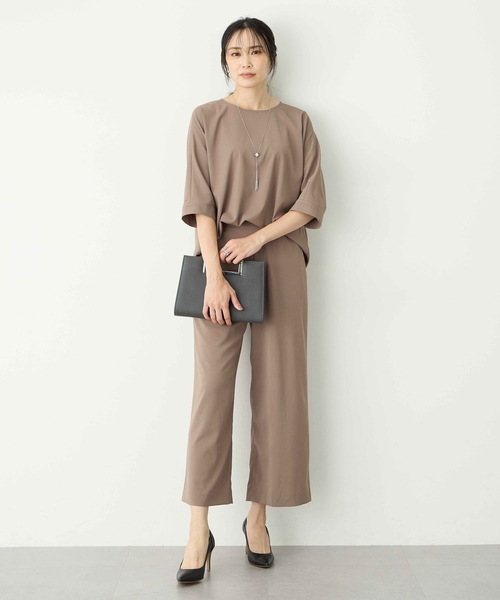 A/C DESIGN BY ALPHA CUBIC（エーシーデザインバイアルファキュービック）の「ドルマンブラウス【UVカット・セットアップ対応】（シャツ/ブラウス・レディース・ブラック/モカ・13号/11号/9号）」の9枚目の写真