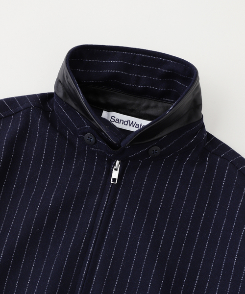BAYCREW'S DEPO(ベイクルーズデポ)の「SandWaterr / サンドウォーター CRAFTED BLOUSON / WOOL MIX ST(ブルゾン・メンズ・ネイビー/ベージュ・2/1)」の3枚目の写真