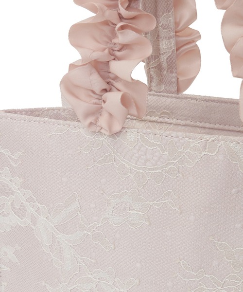 Maison de FLEUR（メゾンドフルール）の「レースフリルハンドルスクエアトートSバッグ（トートバッグ・レディース・ライトピンク/ブラック・FREE）」の3枚目の写真