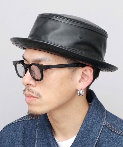 セール】本革 ラムレザー（羊革） ポークパイハット（ハット