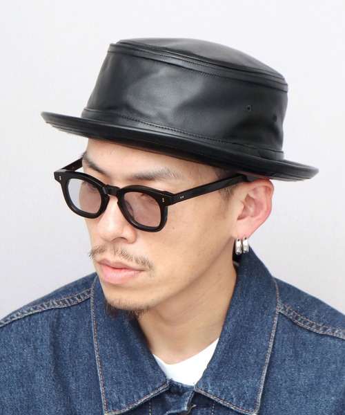 セール】本革 ラムレザー（羊革） ポークパイハット（ハット