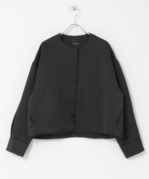 URBAN RESEARCH ROSSO WOMEN（アーバンリサーチ　ロッソ）の「マットサテンノーカラーブルゾン（ブルゾン・レディース・ブラック・FREE）」の9枚目の写真