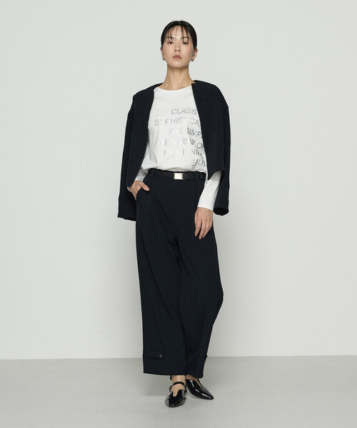 COMME CA(コムサ)の「スーピマバイオシルスムース パーパスT(Tシャツ/カットソー・レディース・ホワイト/ブラック/サックスブルー・9号/11号)」の6枚目の写真