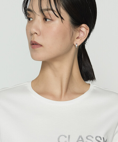 COMME CA(コムサ)の「スーピマバイオシルスムース パーパスT(Tシャツ/カットソー・レディース・ホワイト/ブラック/サックスブルー・9号/11号)」の5枚目の写真