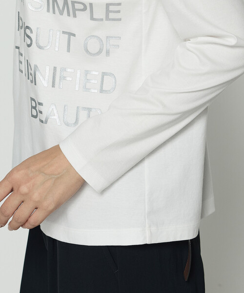 COMME CA(コムサ)の「スーピマバイオシルスムース パーパスT(Tシャツ/カットソー・レディース・ホワイト/ブラック/サックスブルー・9号/11号)」の8枚目の写真