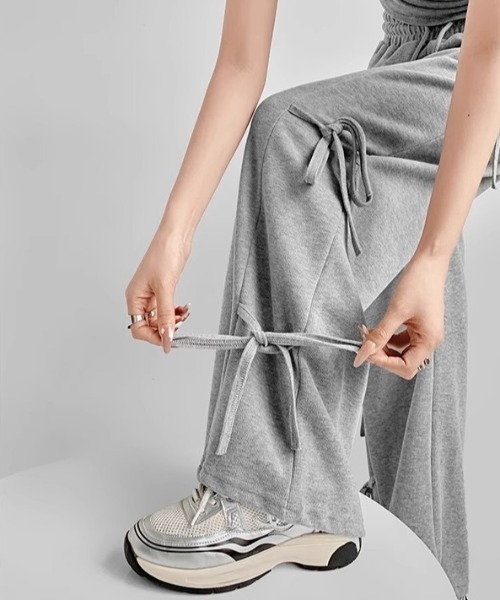 yuue' ( wear )(ユーイ)の「サイドリボンスウェットワイドパンツ(スウェットパンツ・レディース・グレー/ブラック/アイボリー・FREE)」の20枚目の写真