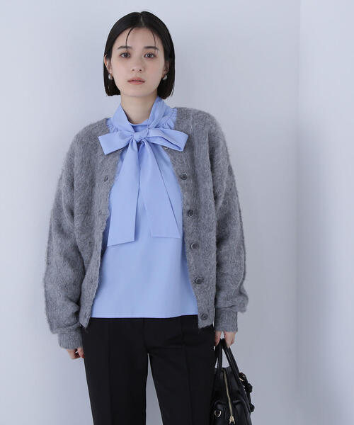 NATURAL BEAUTY BASIC（ナチュラルビューティーベーシック）の「◇2wayヘアリーカーディガン（カーディガン/ボレロ・レディース・グレー/ベージュ/ピンク・FREE）」の10枚目の写真