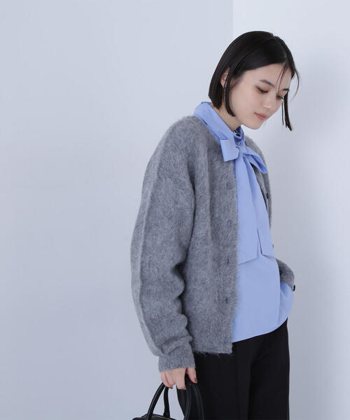 NATURAL BEAUTY BASIC（ナチュラルビューティーベーシック）の「◇2wayヘアリーカーディガン（カーディガン/ボレロ・レディース・グレー/ベージュ/ピンク・FREE）」の12枚目の写真