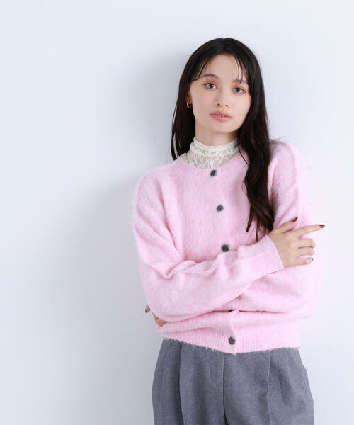 NATURAL BEAUTY BASIC（ナチュラルビューティーベーシック）の「◇2wayヘアリーカーディガン（カーディガン/ボレロ・レディース・グレー/ベージュ/ピンク・FREE）」の3枚目の写真