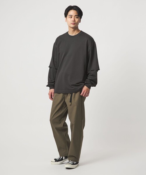 green label relaxing（グリーンレーベルリラクシング）の「【WEB限定】＜GLR or＞フェイクレイヤード クルーネック Tシャツ カットソー（Tシャツ/カットソー・メンズ・ライラック/ライトグレー/ブラック・S/L/M）」の4枚目の写真