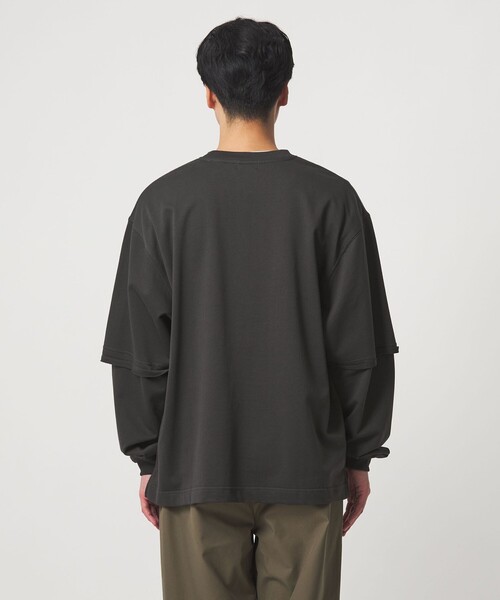green label relaxing（グリーンレーベルリラクシング）の「【WEB限定】＜GLR or＞フェイクレイヤード クルーネック Tシャツ カットソー（Tシャツ/カットソー・メンズ・ライラック/ライトグレー/ブラック・S/L/M）」の8枚目の写真