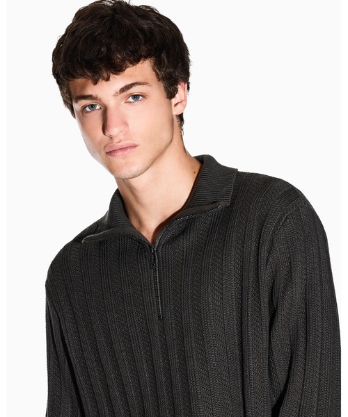 ARMANI EXCHANGE(アルマーニエクスチェンジ)の「【A|X アルマーニ エクスチェンジ】ハーフジップ リブニットプルオーバー(ニット/セーター・メンズ・セージグリーン・LARGE/MEDIUM/SMALL/X-LARGE/X-SMALL)」の3枚目の写真