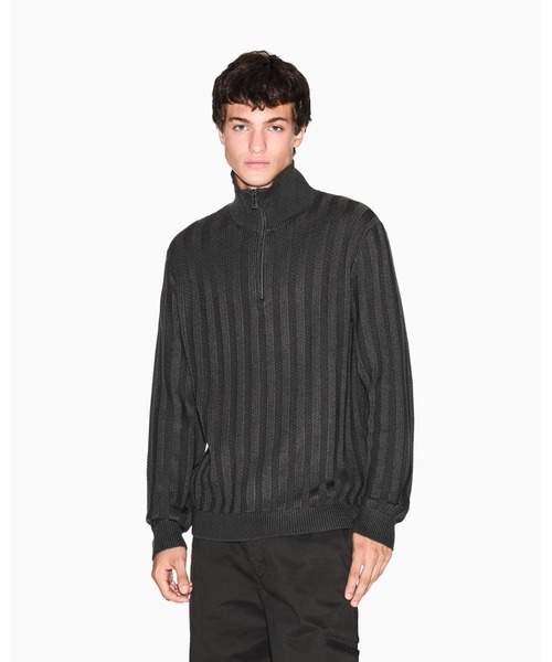 ARMANI EXCHANGE(アルマーニエクスチェンジ)の「【A|X アルマーニ エクスチェンジ】ハーフジップ リブニットプルオーバー(ニット/セーター・メンズ・セージグリーン・LARGE/MEDIUM/SMALL/X-LARGE/X-SMALL)」の6枚目の写真